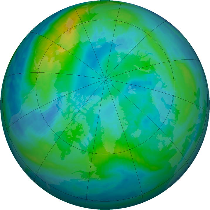 Arctic ozone map for 19 October 1999
